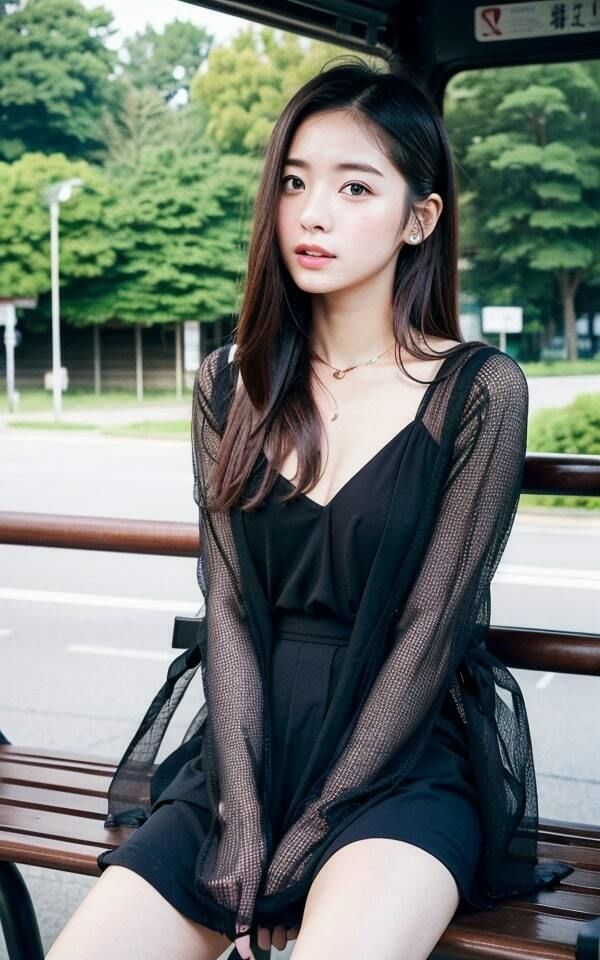 バス待ち全裸美女〜通学途中の女子大生〜