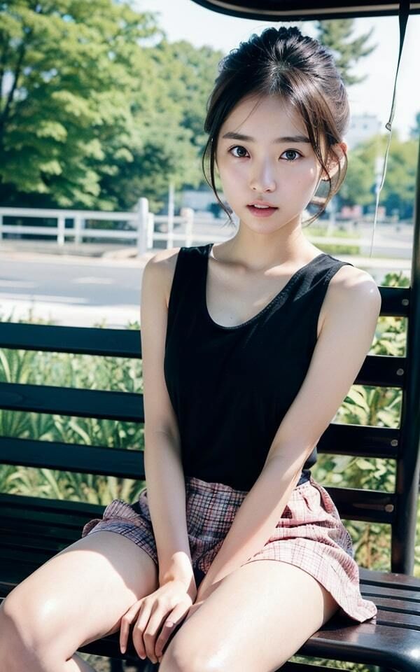 バス待ち全裸美女〜通学途中の女子大生〜