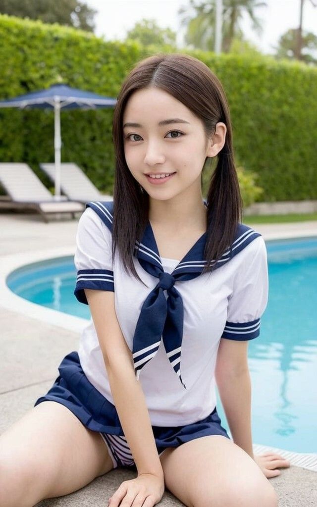 制服水着の美少女たち AIグラビア写真集 AI生成