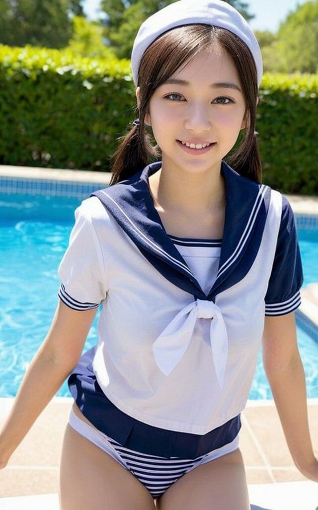 制服水着の美少女たち AIグラビア写真集 AI生成