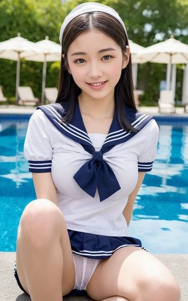 制服水着の美少女たち AIグラビア写真集 AI生成