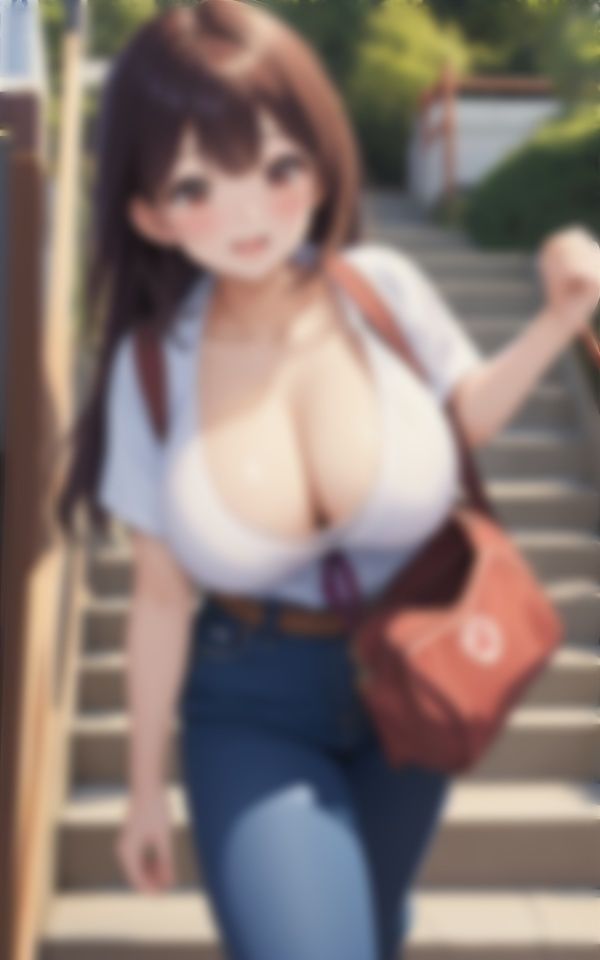 巨乳彼女と羞恥デートへ〜はみ出るおっぱいに周りの視線の的に...