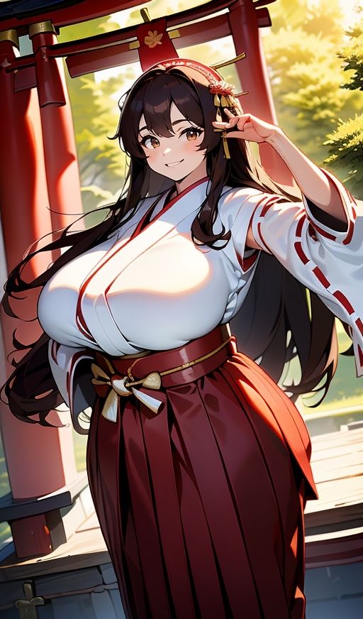 【無料】普通の巫女さんなのに・・・やたらとおっぱいがでかい!