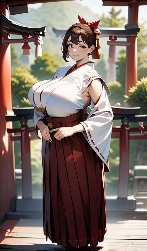 【無料】普通の巫女さんなのに・・・やたらとおっぱいがでかい!