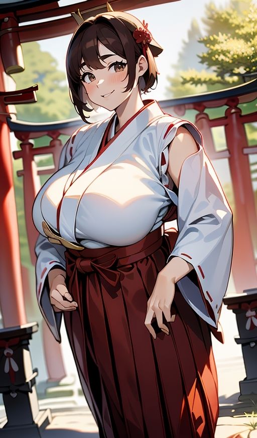 【無料】普通の巫女さんなのに・・・やたらとおっぱいがでかい!