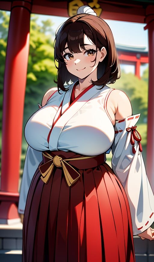 【無料】普通の巫女さんなのに・・・やたらとおっぱいがでかい!