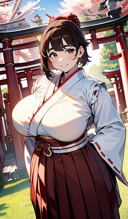 【無料】普通の巫女さんなのに・・・やたらとおっぱいがでかい!