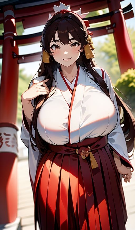 【無料】普通の巫女さんなのに・・・やたらとおっぱいがでかい!