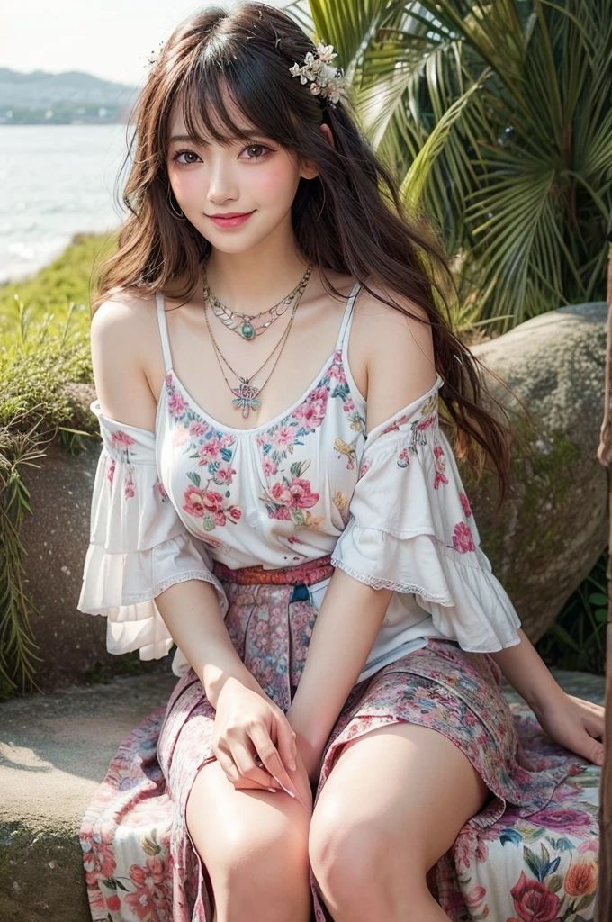AI写真集 離島の花柄美女に誘われて