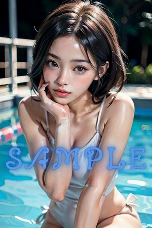 巨乳グラドル ナイトプール水着撮影の卑猥な罠