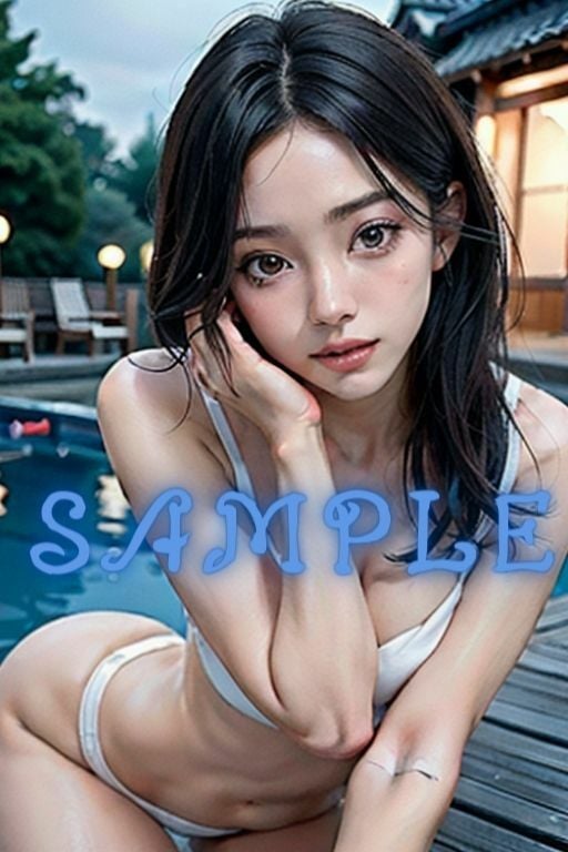 巨乳グラドル ナイトプール水着撮影の卑猥な罠