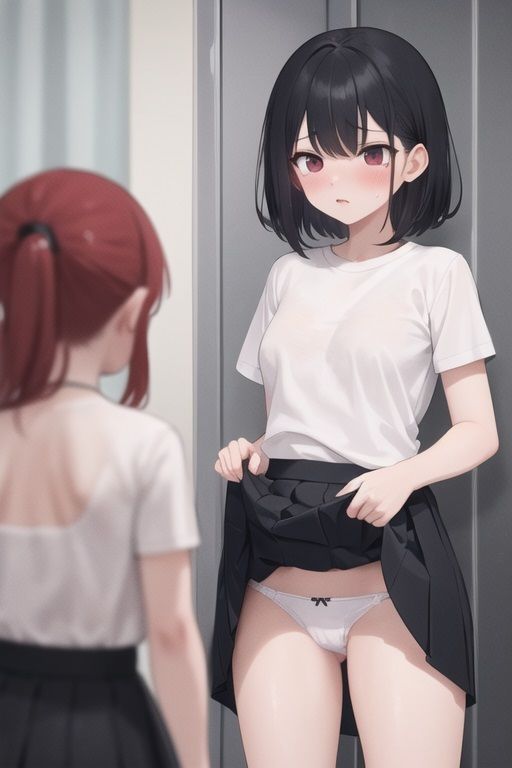 屈辱のパンチラ〜黒髪白T美少女編〜