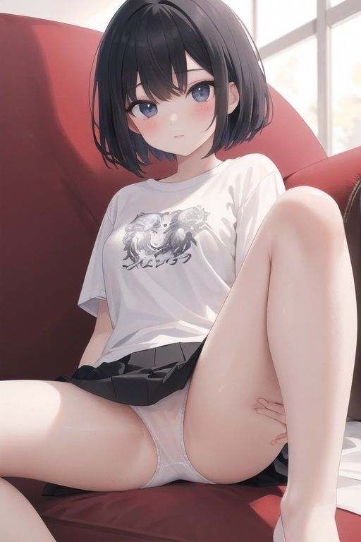 屈辱のパンチラ〜黒髪白T美少女編〜