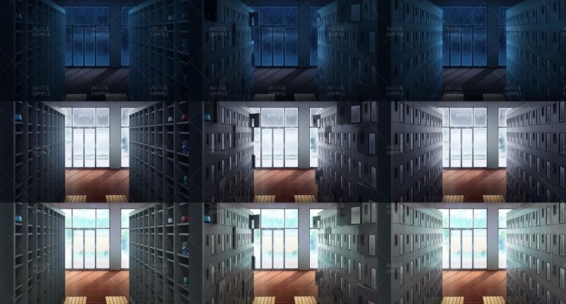 みにくる背景CG素材集『学園編』part11(Boost下駄箱)