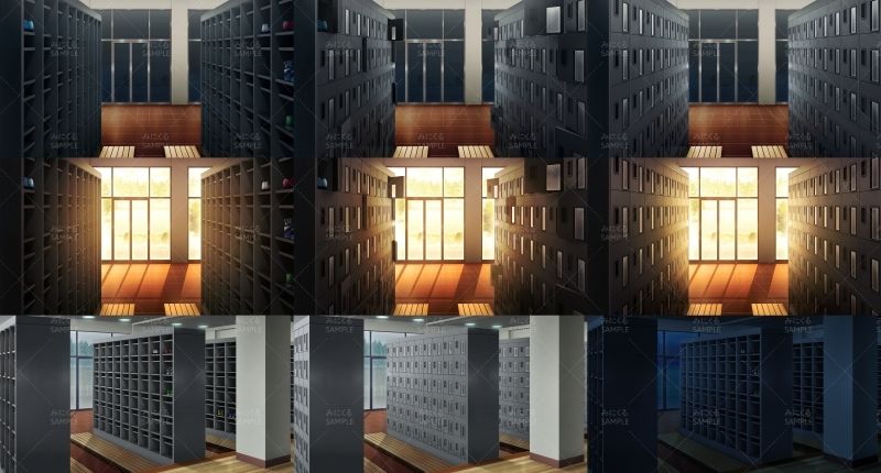 みにくる背景CG素材集『学園編』part11(Boost下駄箱)