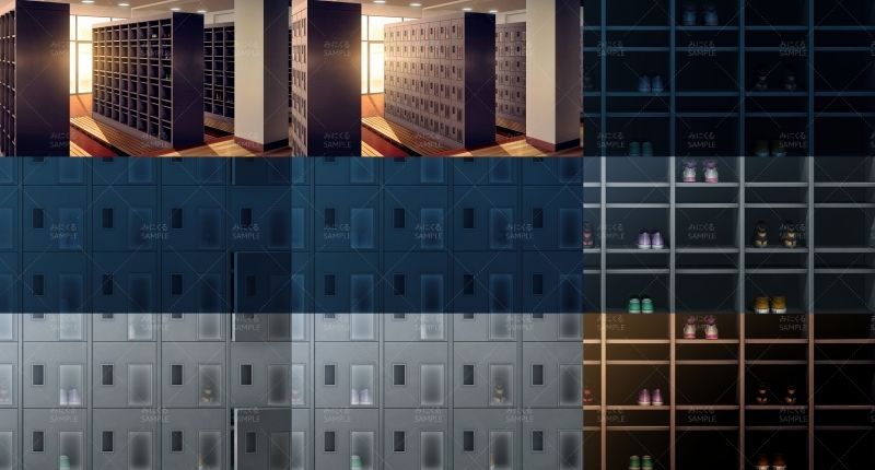 みにくる背景CG素材集『学園編』part11(Boost下駄箱)