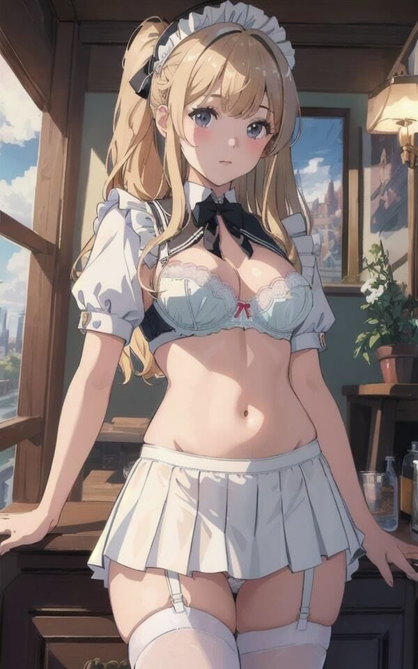 金髪美女 下着姿で妄想 メイド美女特集