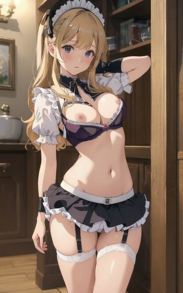 金髪美女 下着姿で妄想 メイド美女特集