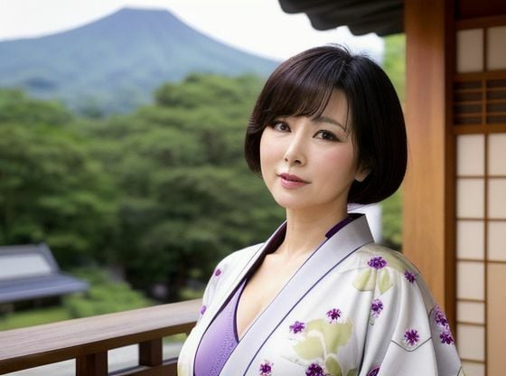 【無料】和服熟女がはだけちゃう