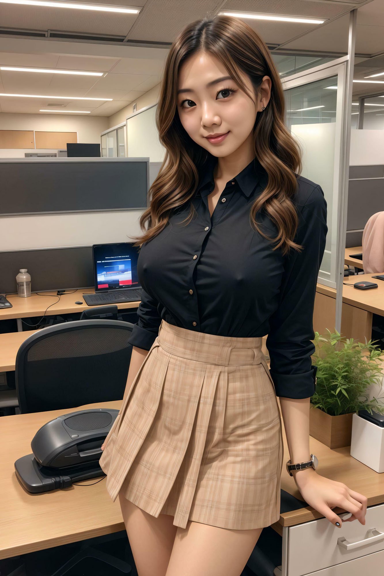 仕事中でもおっぱい露出