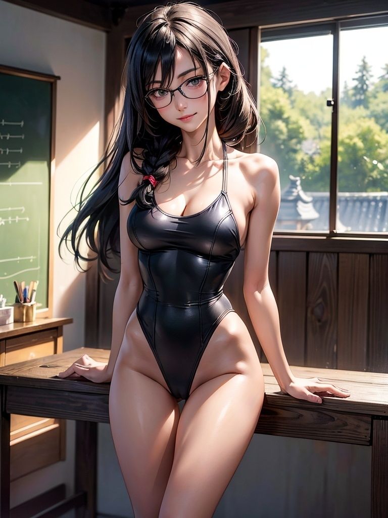 スクール水着姿のメガネ美少女Vol.2