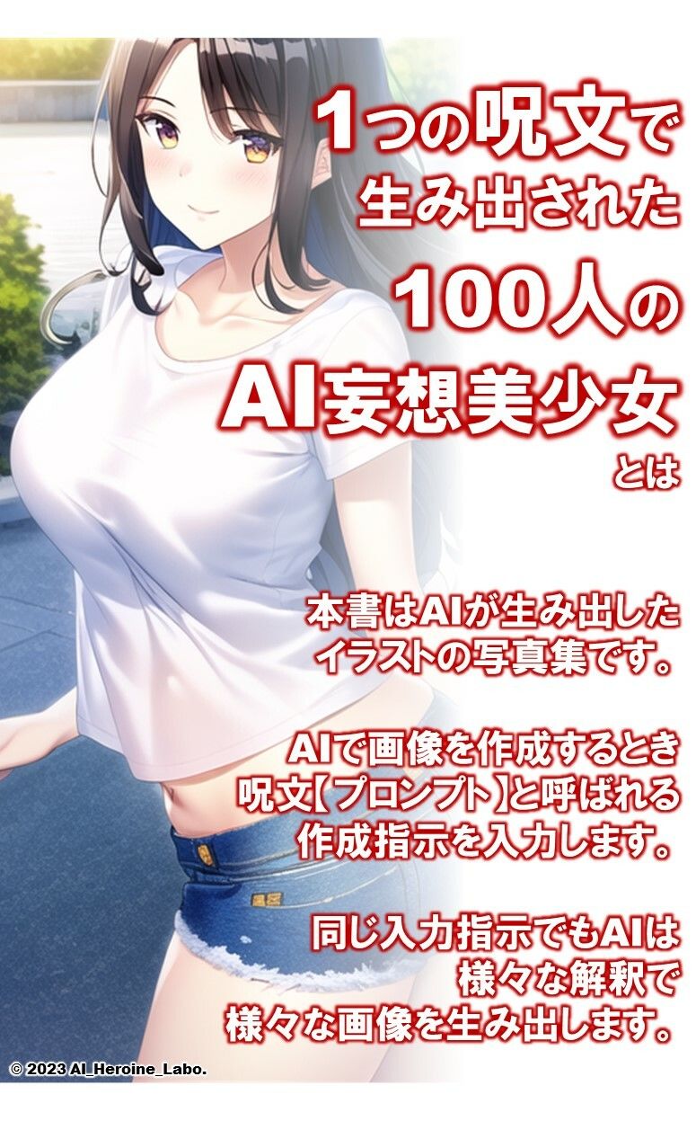 1つの呪文で生み出された100人のAI妄想美少女-4【夏の記憶…えちえちTシャツデニム女子編】