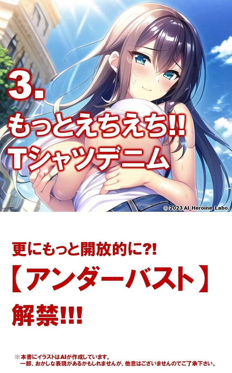 1つの呪文で生み出された100人のAI妄想美少女-4【夏の記憶…えちえちTシャツデニム女子編】