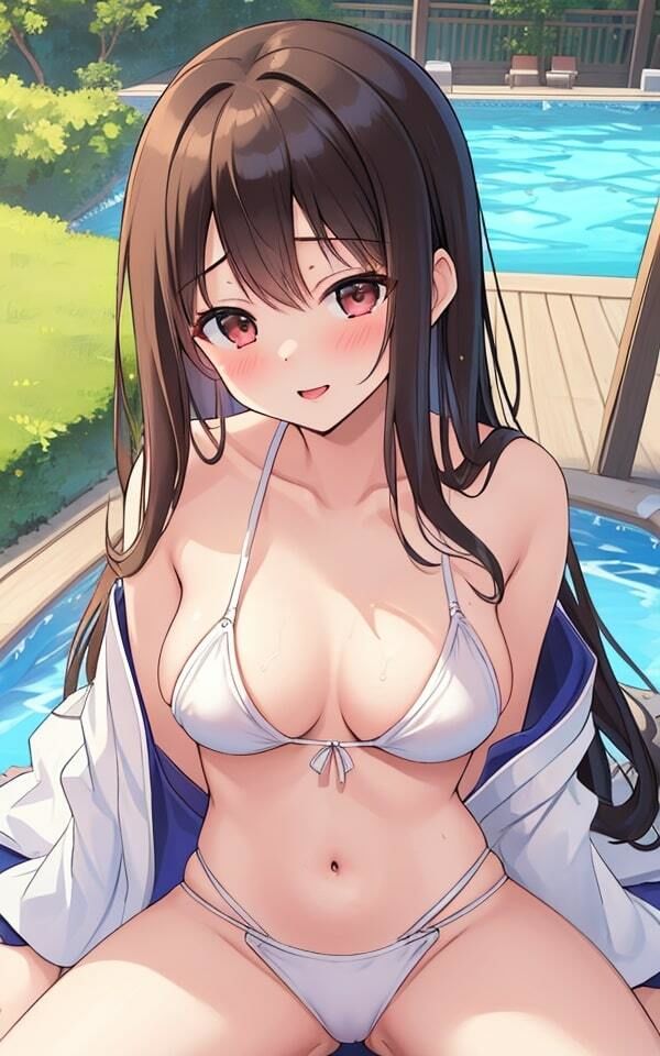 性欲開放！二人っきりのプールで大胆になっちゃう彼女