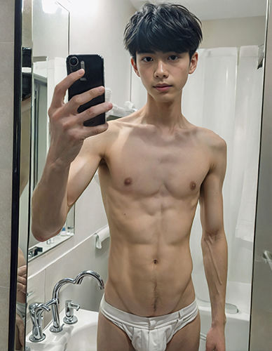 高画質！イケメンサッカー部のスリ筋自撮り