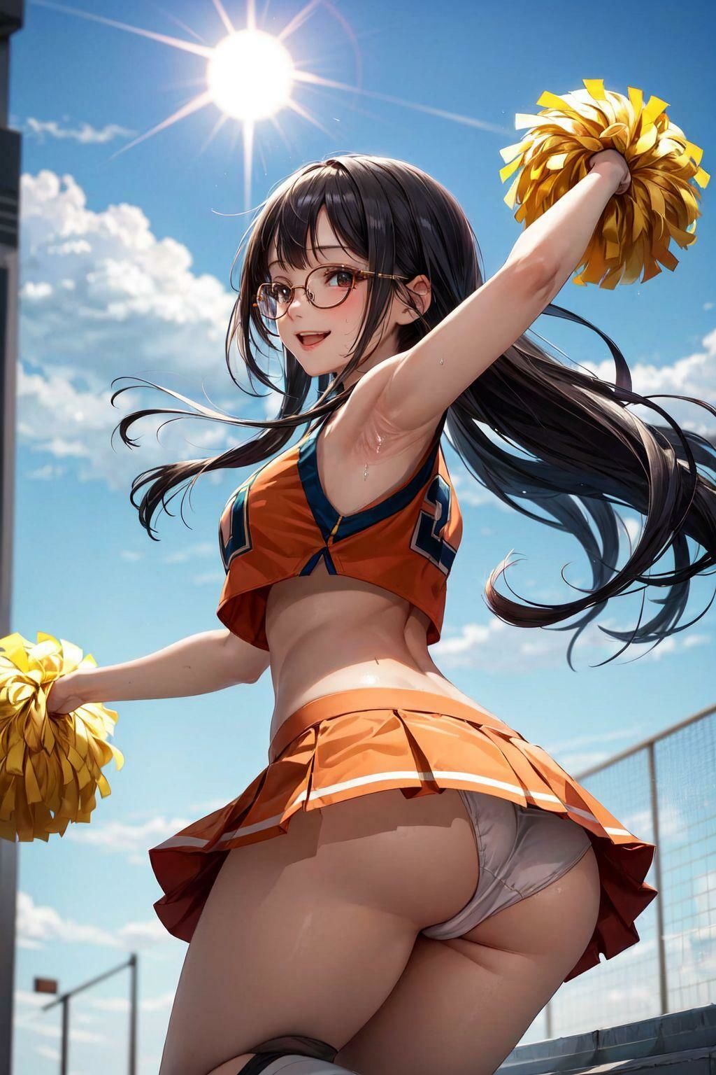 生パンで踊るチアガール達
