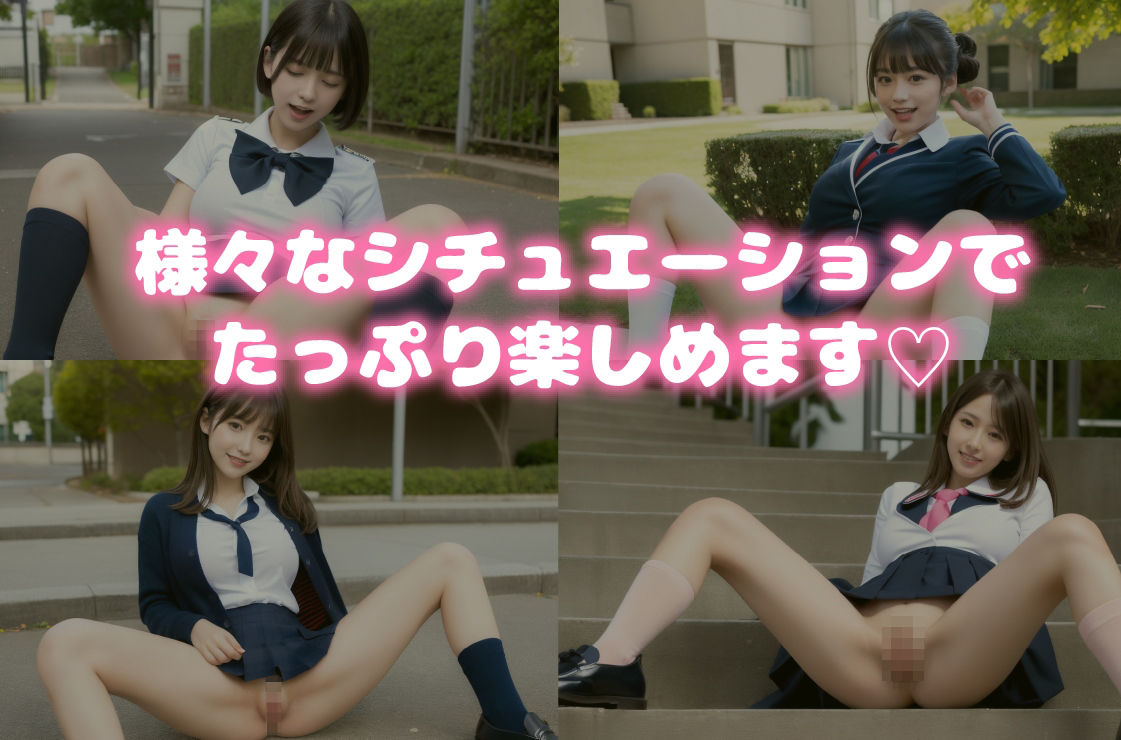 制服美少女たちの大胆開脚?おまんこ見せつけ