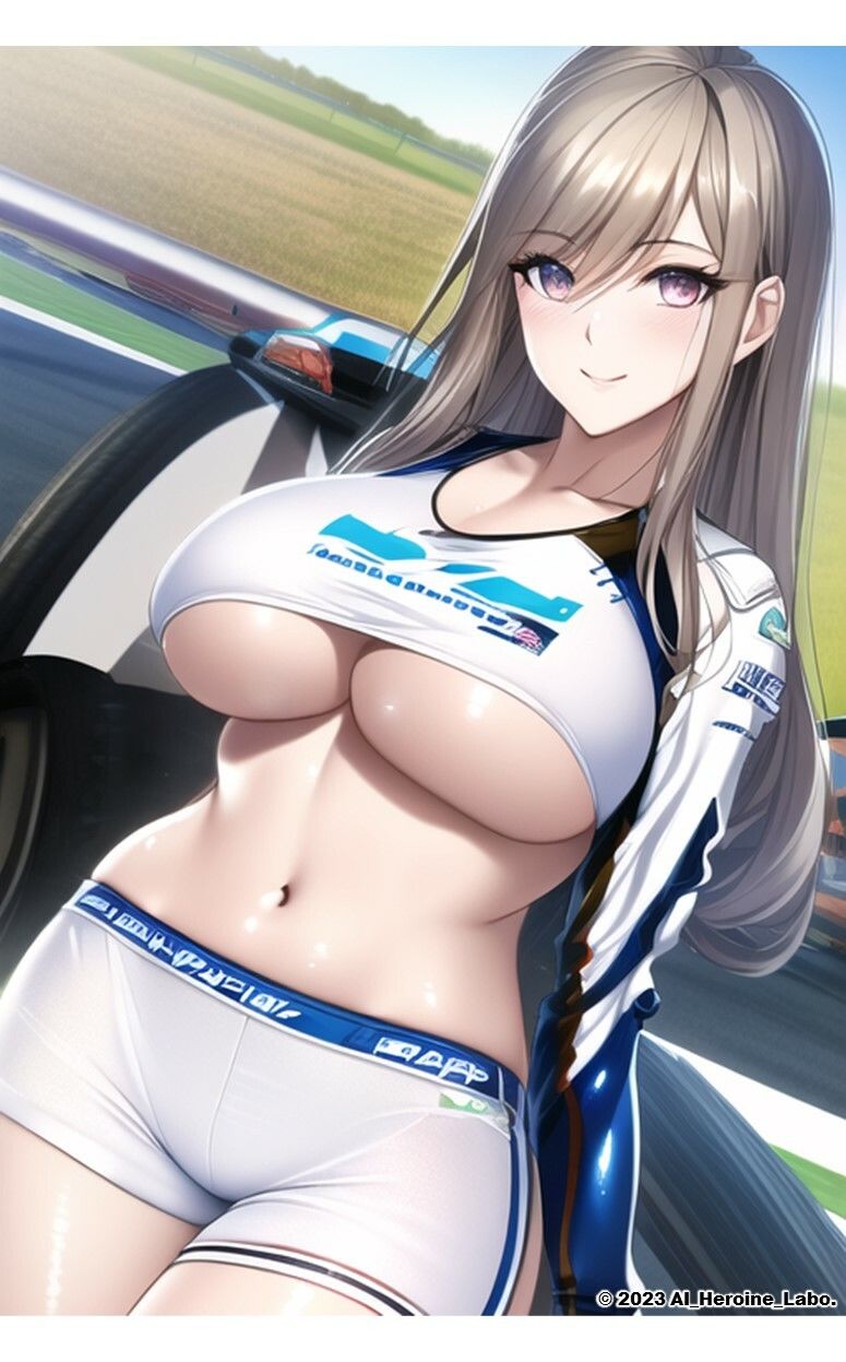 1つの呪文で生み出された100人のAI妄想美少女-6【下乳でアピールするレースクイーン女子編】