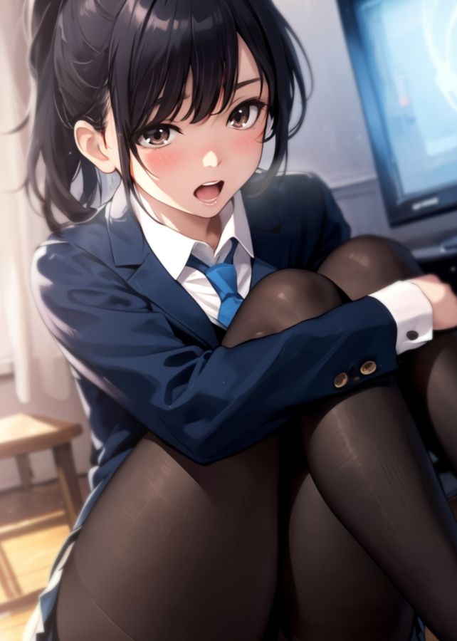 黒タイツの季節+風のいたずら