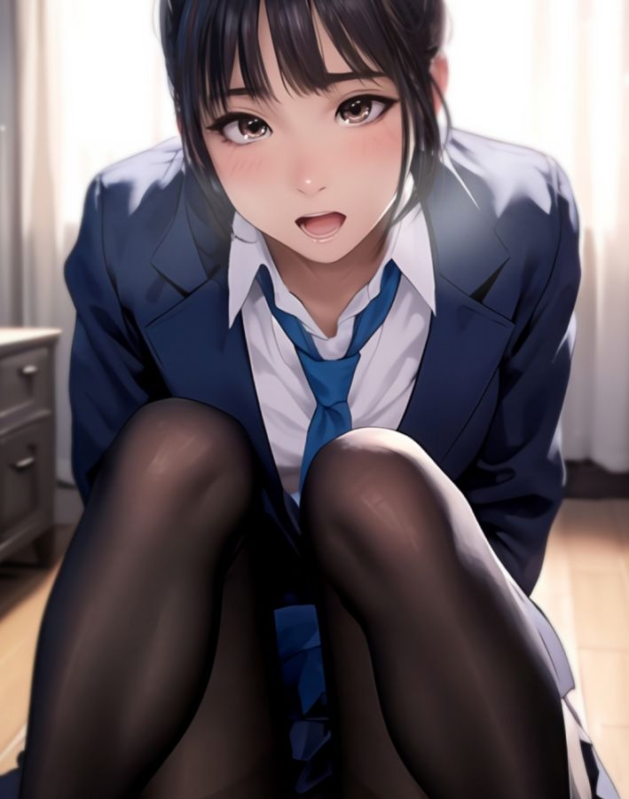 黒タイツの季節+風のいたずら