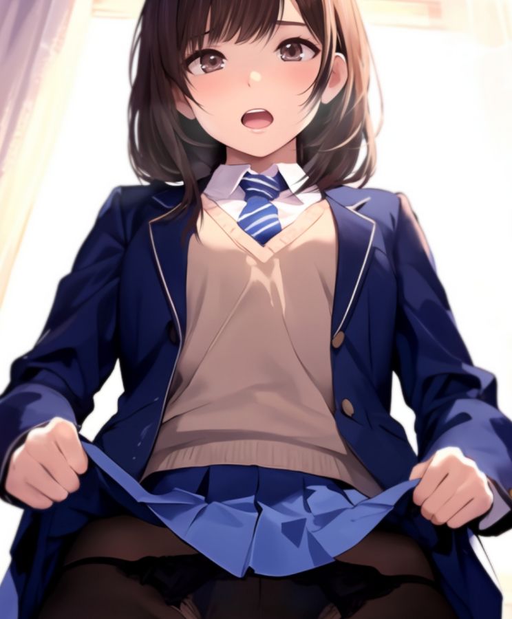 黒タイツの季節+風のいたずら