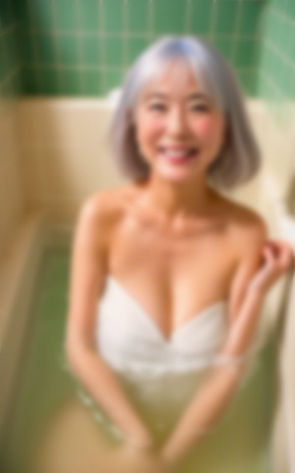 【熟女と混浴】混浴温泉に60歳美女と一緒に・・・笑顔が素敵なGカップの巨乳熟女