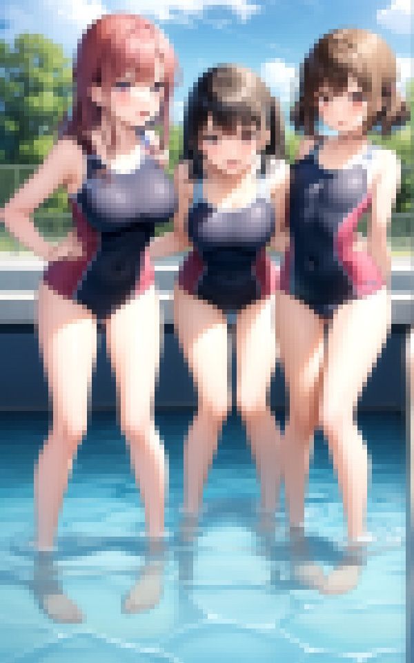 【催●アプリ】水泳部の美少女達が野外プレイ