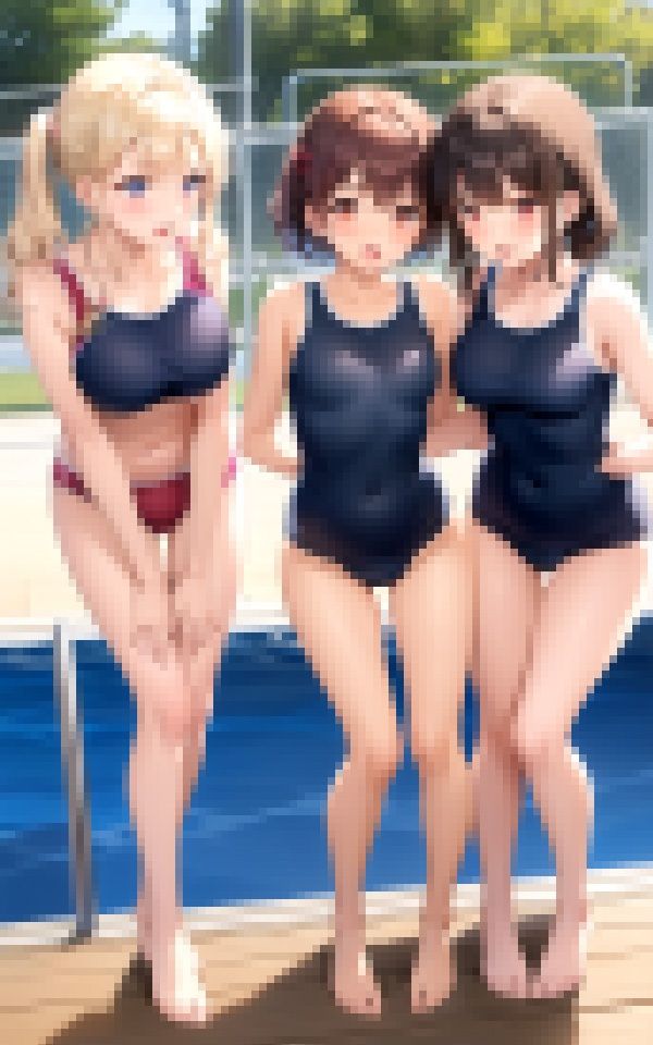 【催●アプリ】水泳部の美少女達が野外プレイ