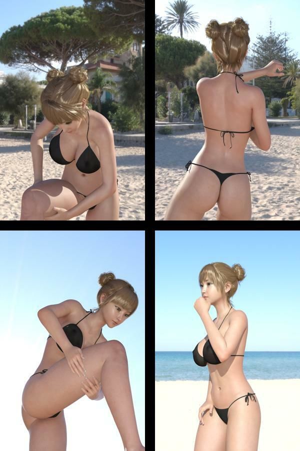 【+All】『理想の彼女を3DCGで作ります』から生まれたバーチャルアイドル「一ノ瀬廻里(いちのせめぐり)」のグラドル撮影風写真集:Gradol_87