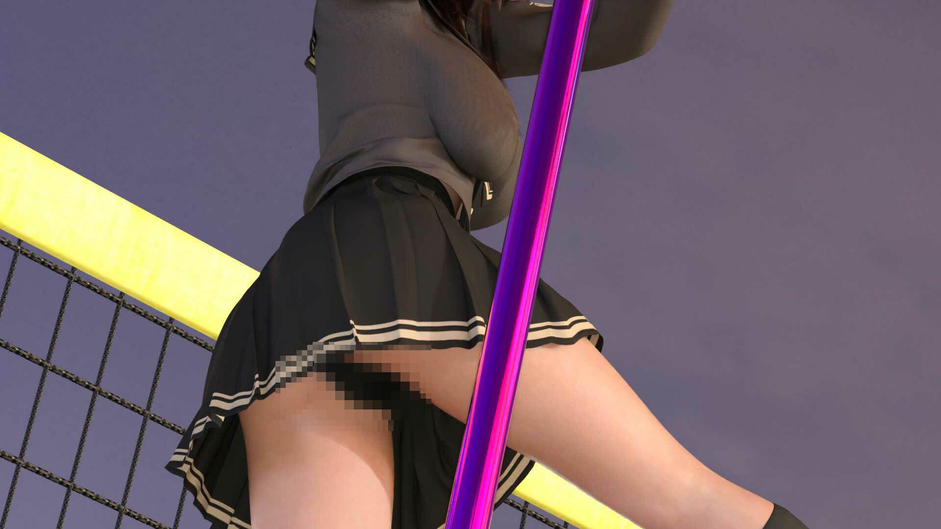 盗撮実現党の党員として公認を受けた女性候補『本藤まな』番外編:ポールダンス・PV07（黒フルバックパンティ編）