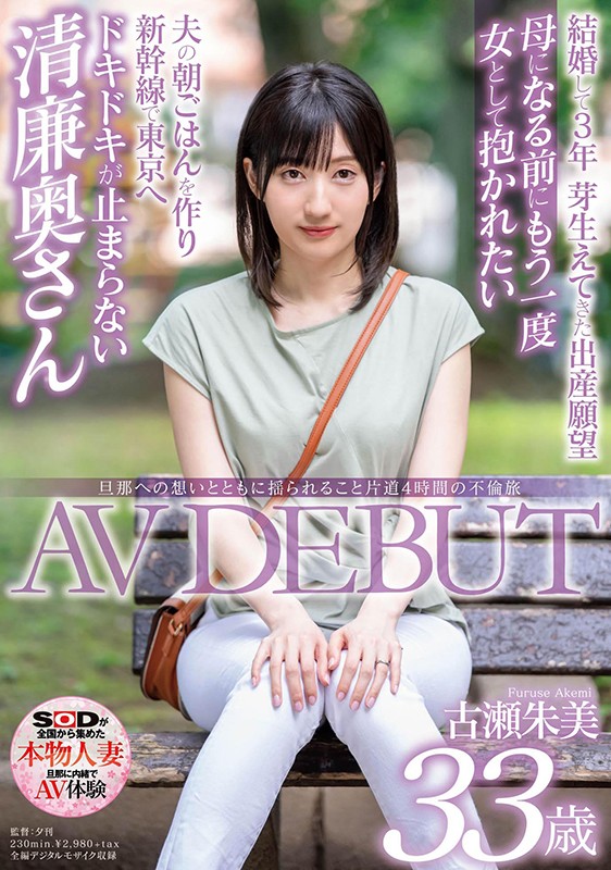 旦那への想いとともに揺られること片道4時間の不倫旅 古瀬朱美 33歳 AV DEBUT