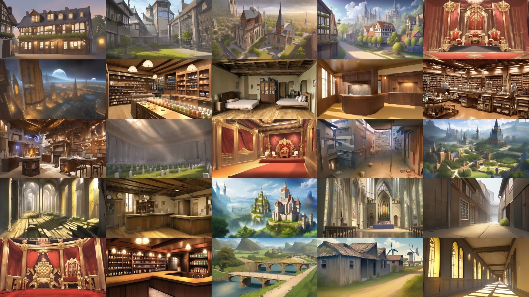 【アニメ調の幻想系背景】著作権フリーの高解像度画像（100枚）