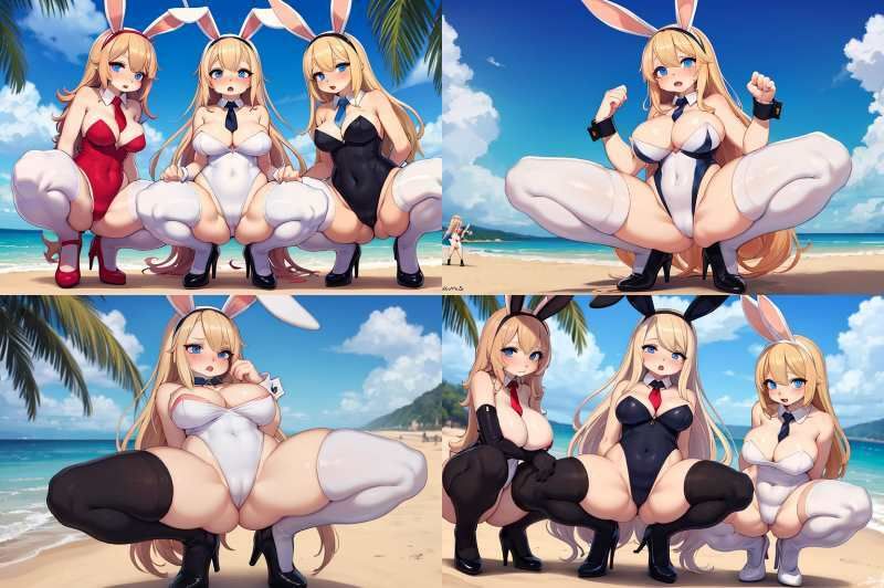 【微エロ】フェチコレVol.5 ビーチで開脚バニーガール（ジャンル別イラスト多数）【総枚数215枚】