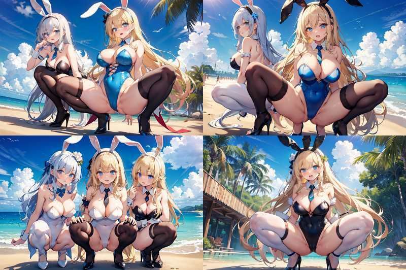 【微エロ】フェチコレVol.5 ビーチで開脚バニーガール（ジャンル別イラスト多数）【総枚数215枚】