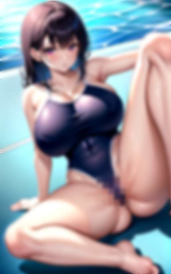 大人スク水 練習後の秘密時間 スク水ズラしてプールサイドで・・・