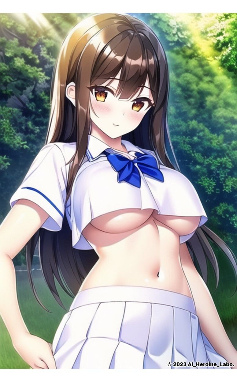 1つの呪文で生み出された100人のAI妄想美少女-7【へそ出しJKセーラー女子編】