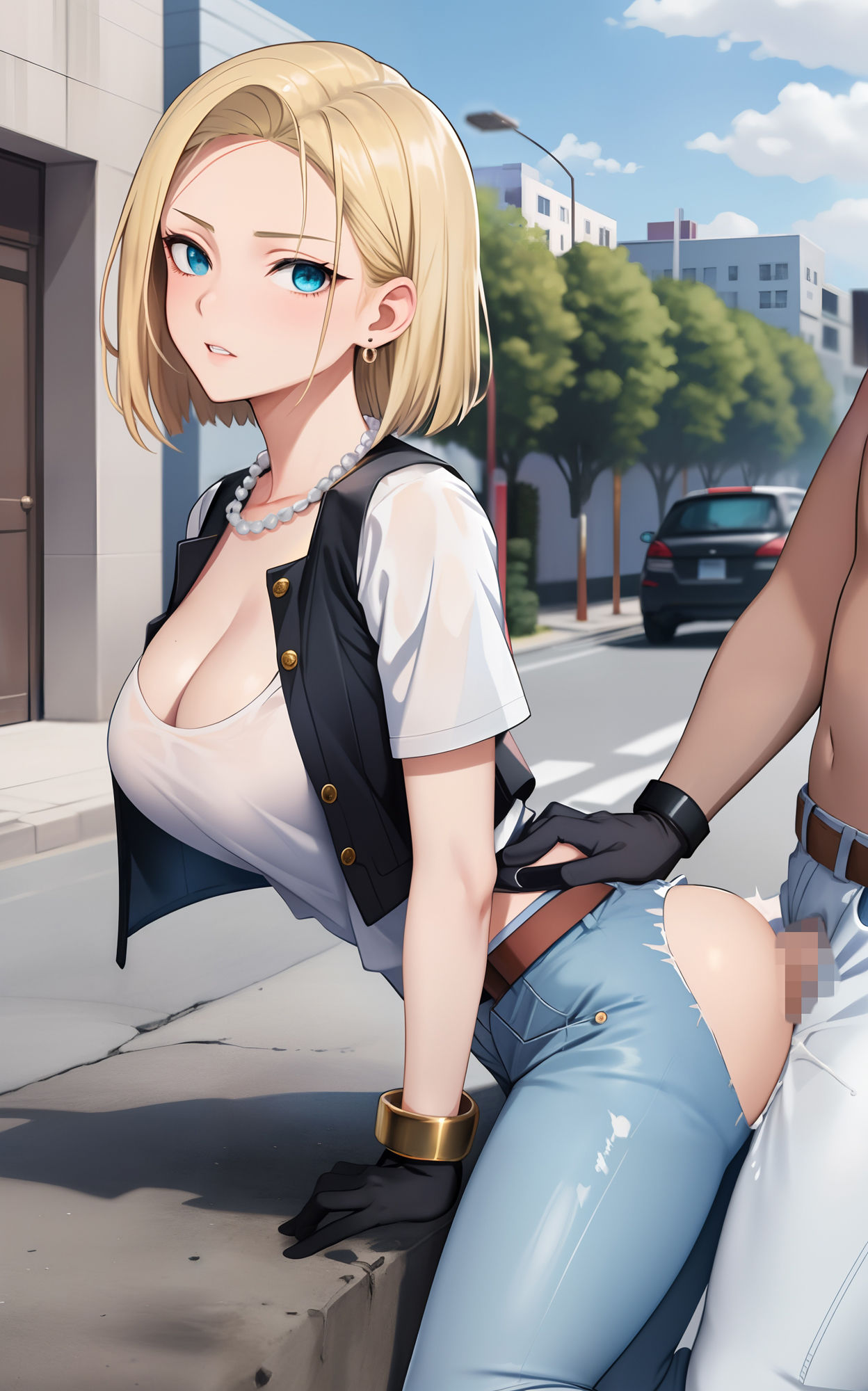 翻弄される高慢な女神18号