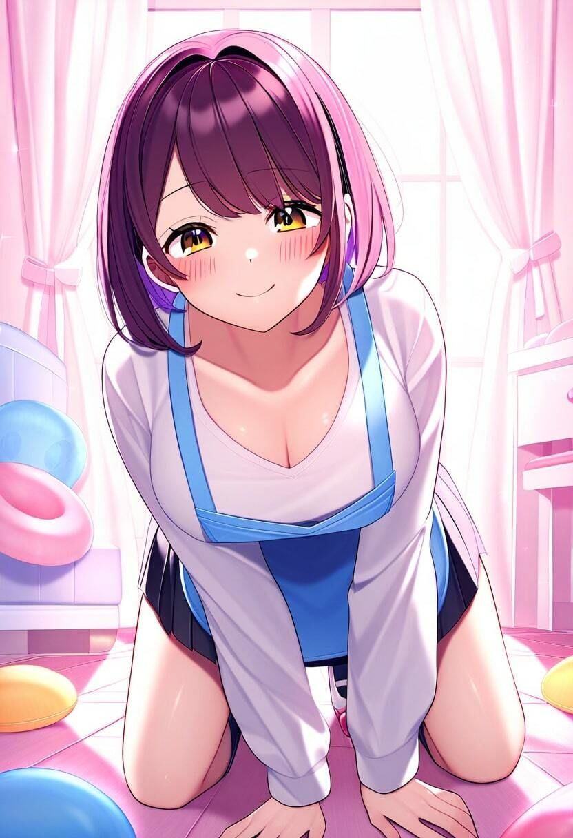 天然の巨乳保育士がパンチラで色仕掛け