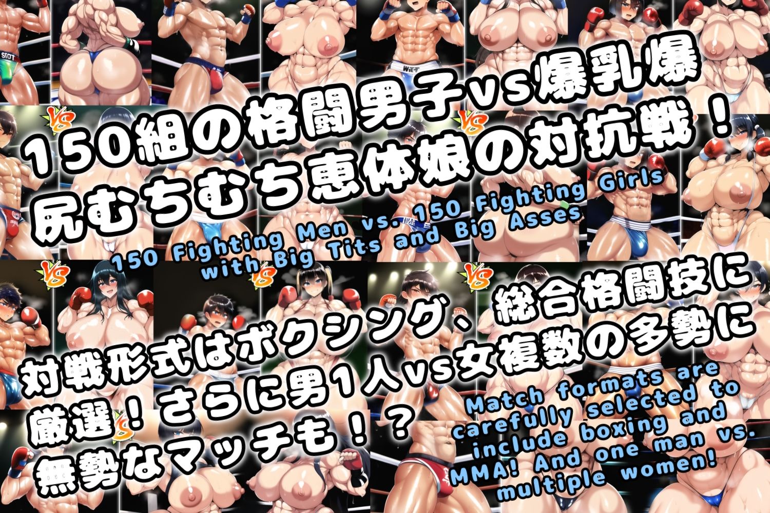 男vsむちむち爆乳恵体女格闘家軍団全力ミックスファイト構図集