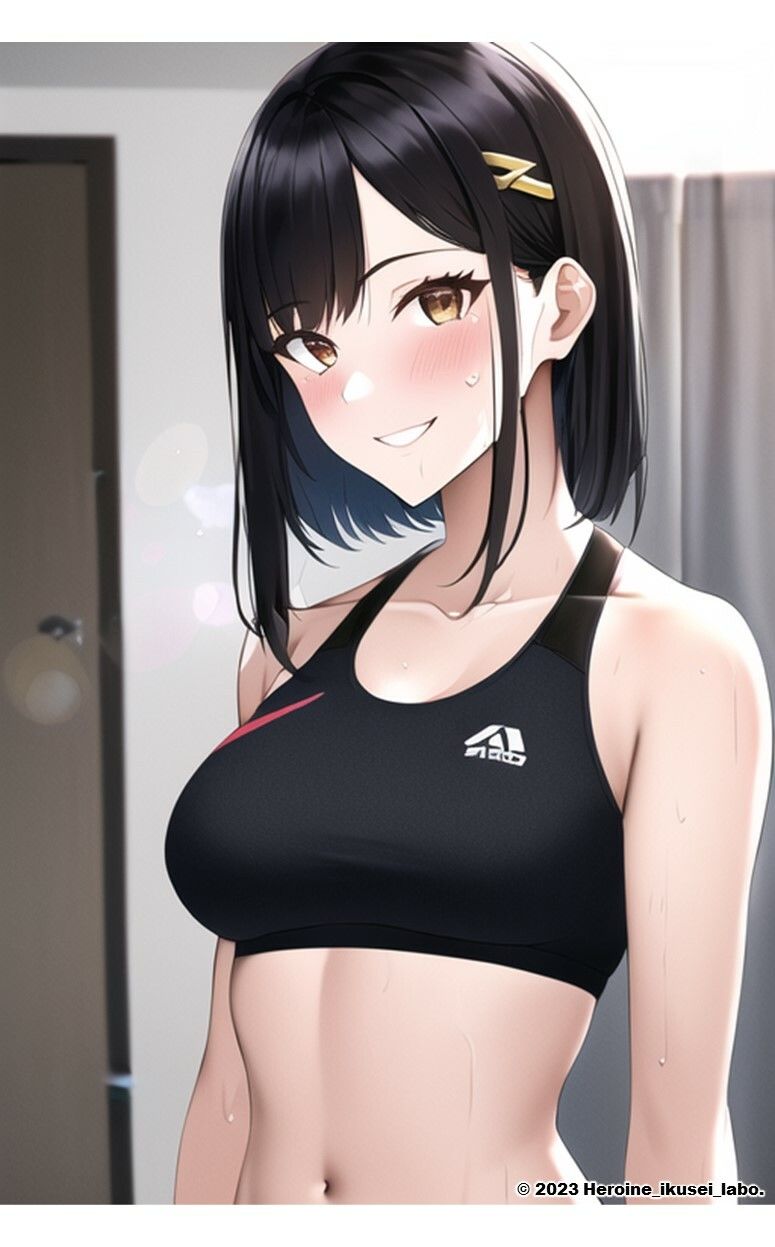 1つの呪文で生み出された100人のAI妄想美少女-10【さわやかえち？スポーツブラ女子編】